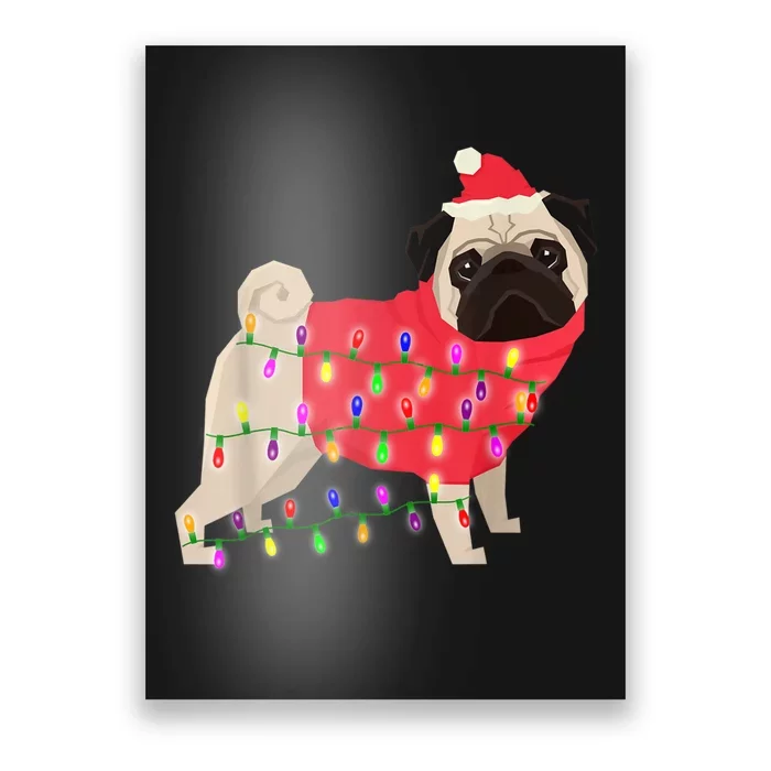 Christmas Dog Xmas Lights Poster