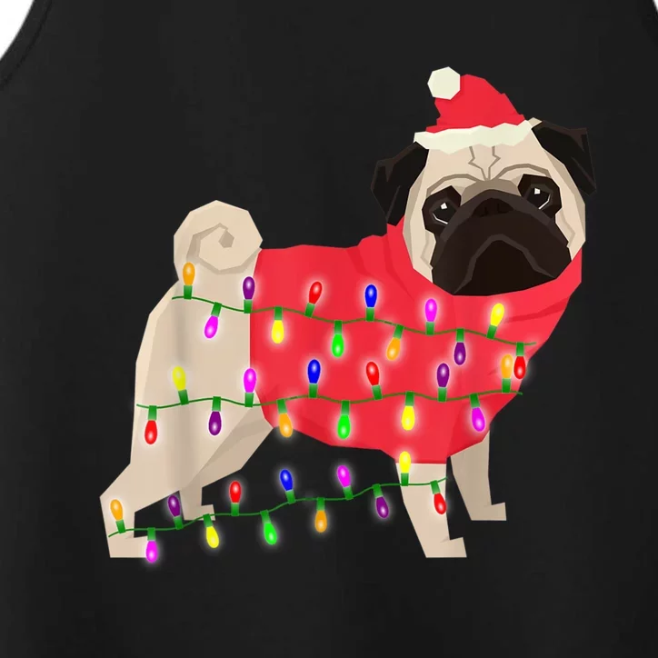 Christmas Dog Xmas Lights Performance Tank