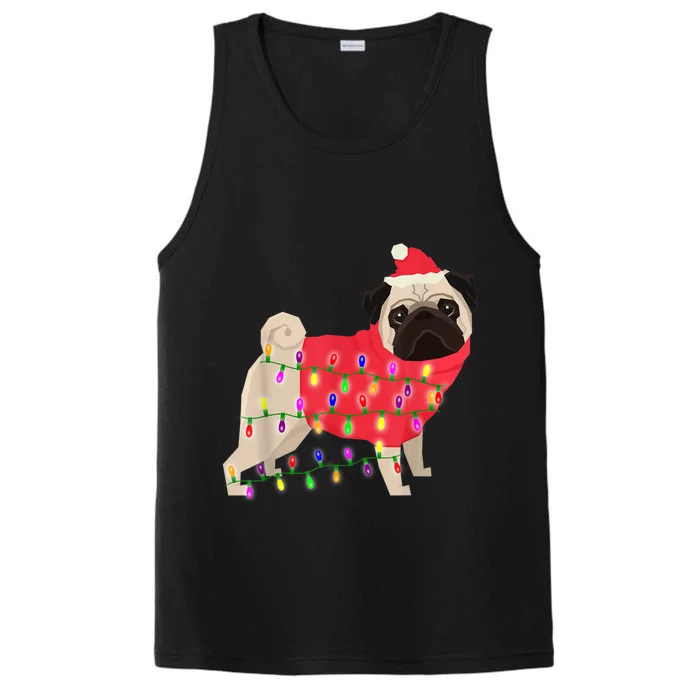 Christmas Dog Xmas Lights Performance Tank