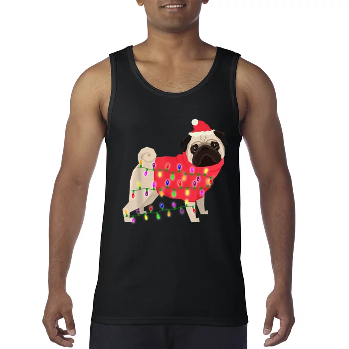 Christmas Dog Xmas Lights Tank Top