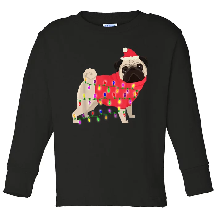 Christmas Dog Xmas Lights Toddler Long Sleeve Shirt