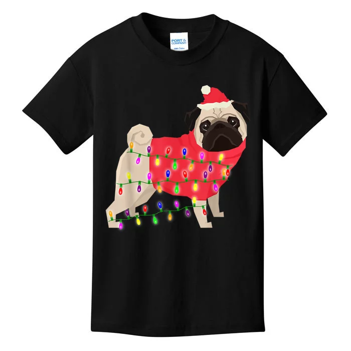 Christmas Dog Xmas Lights Kids T-Shirt