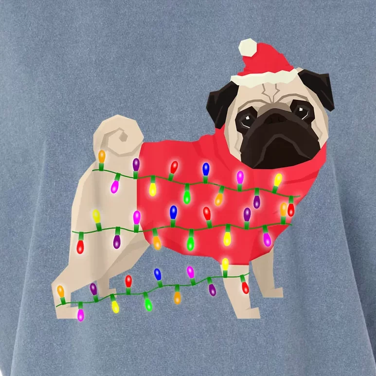 Christmas Dog Xmas Lights Garment-Dyed Women's Muscle Tee