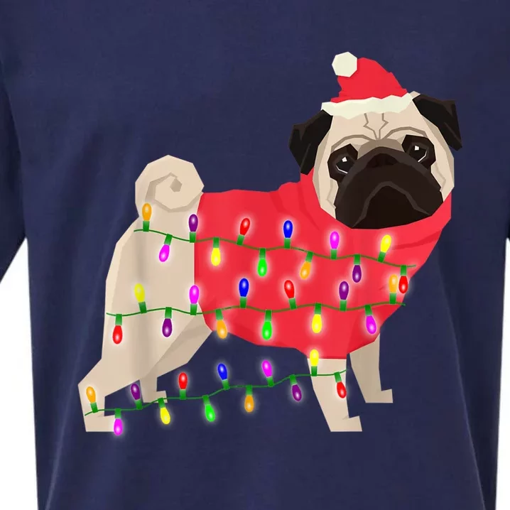 Christmas Dog Xmas Lights Sueded Cloud Jersey T-Shirt