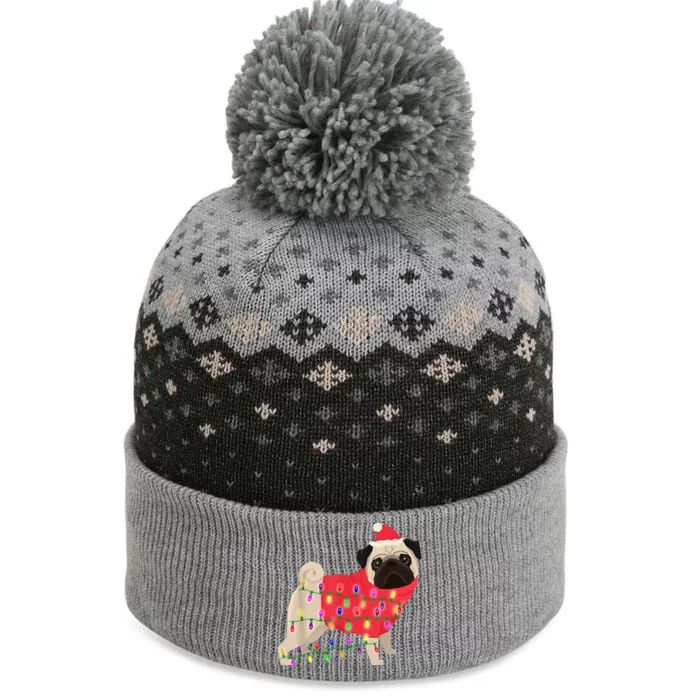 Christmas Dog Xmas Lights The Baniff Cuffed Pom Beanie