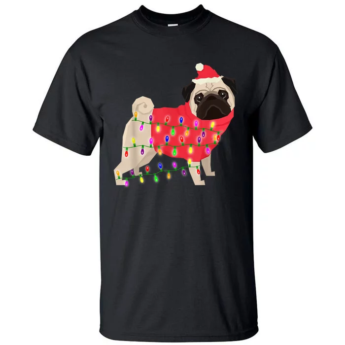 Christmas Dog Xmas Lights Tall T-Shirt