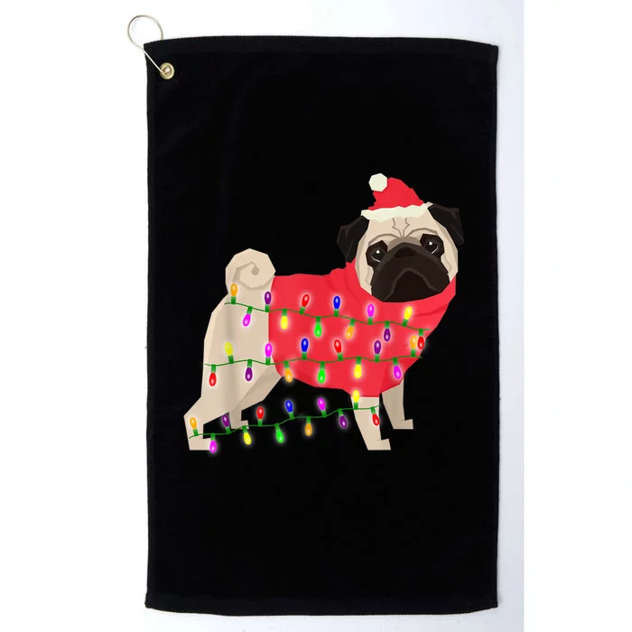 Christmas Dog Xmas Lights Platinum Collection Golf Towel