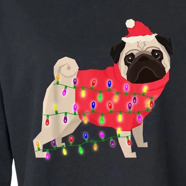 Christmas Dog Xmas Lights Cropped Pullover Crew