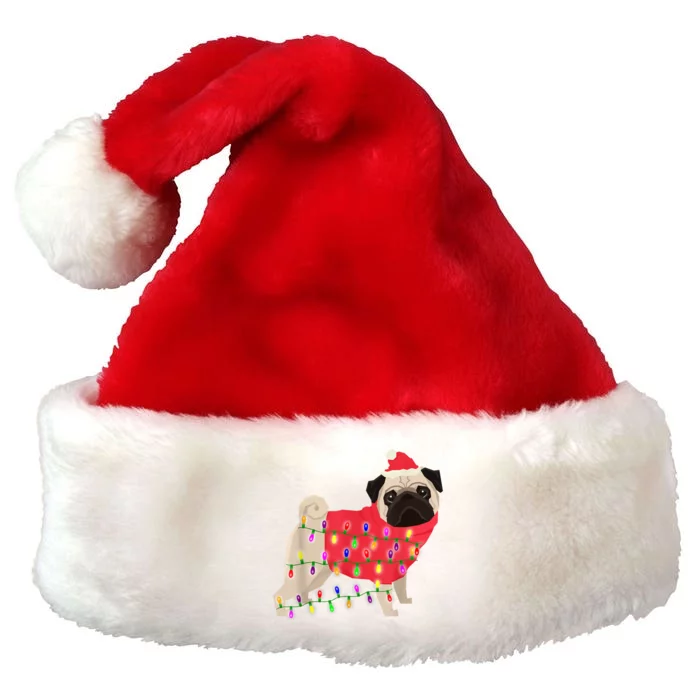 Christmas Dog Xmas Lights Premium Christmas Santa Hat