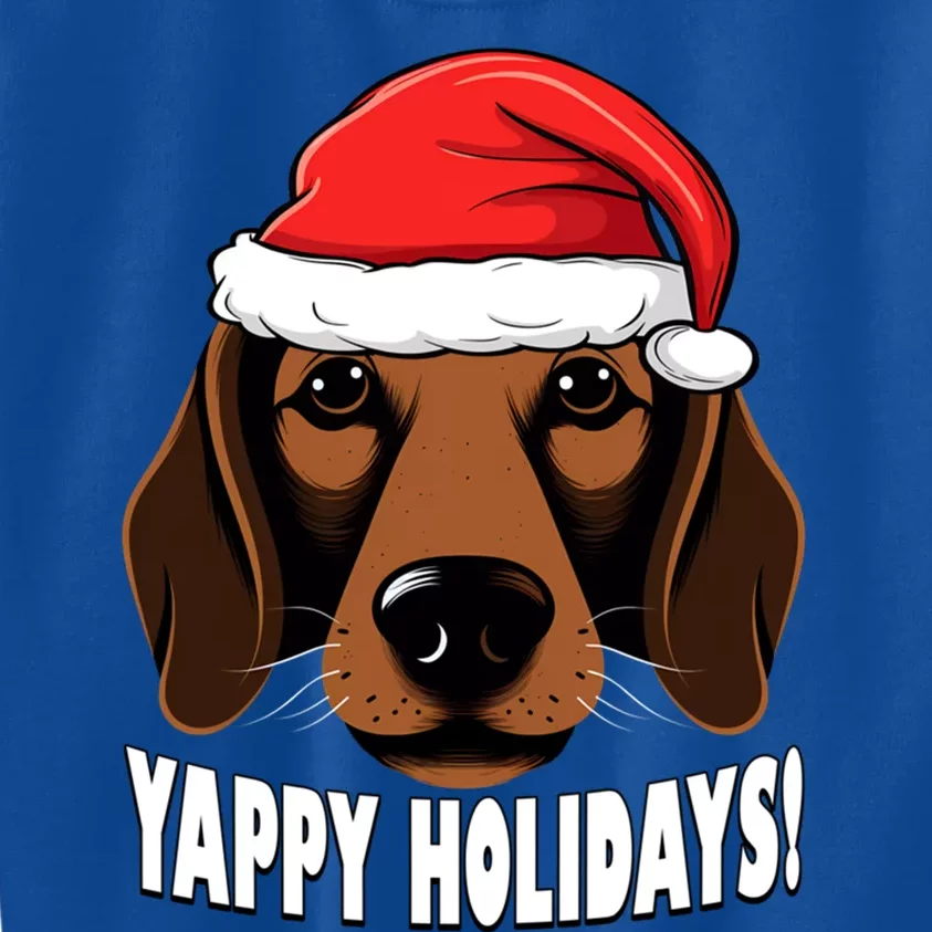 Christmas Dachshund Yappy Holidays Funny Wiener Dog Puppy Gift Kids Sweatshirt