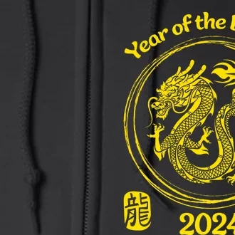 Chinese Dragon Year Happy New Year 2024 Design Full Zip Hoodie