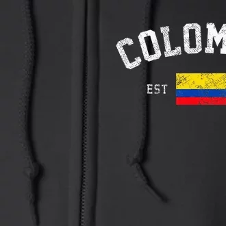 Colombia Est. 1810 Colombian Flag Independence Day Full Zip Hoodie