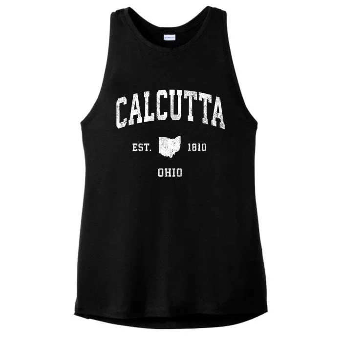 Calcutta Est 1810 Ohio Oh Vintage Established Athletic Sports Design Ladies Tri-Blend Wicking Tank