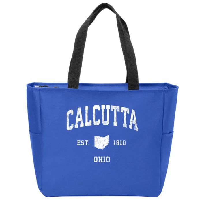 Calcutta Est 1810 Ohio Oh Vintage Established Athletic Sports Design Zip Tote Bag