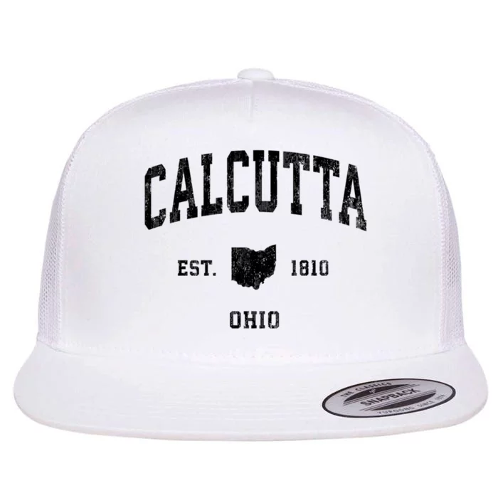 Calcutta Est 1810 Ohio Oh Vintage Established Athletic Sports Design Flat Bill Trucker Hat