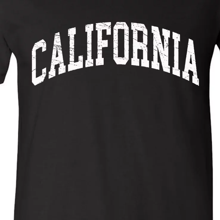 California Est 1850 Distressed Worn Design Classic V-Neck T-Shirt