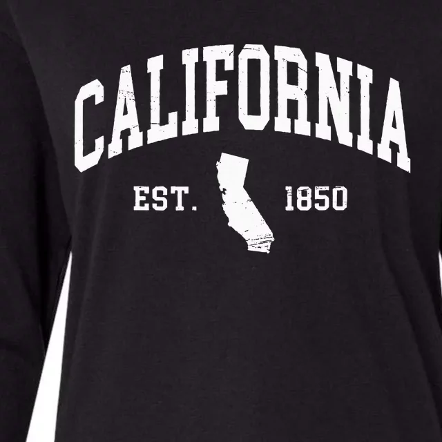 California Est 1850 Distressed Worn Design Classic Womens Cotton Relaxed Long Sleeve T-Shirt