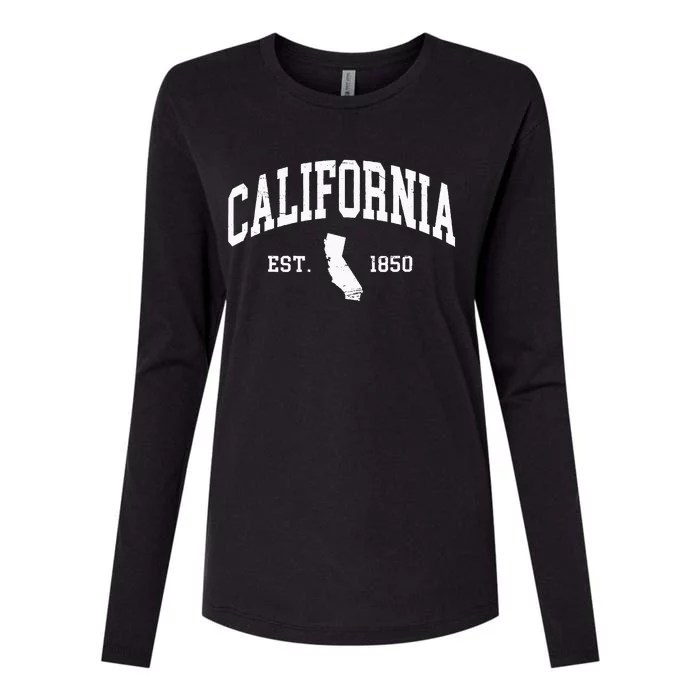 California Est 1850 Distressed Worn Design Classic Womens Cotton Relaxed Long Sleeve T-Shirt