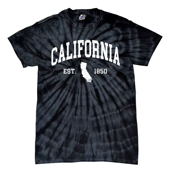 California Est 1850 Distressed Worn Design Classic Tie-Dye T-Shirt