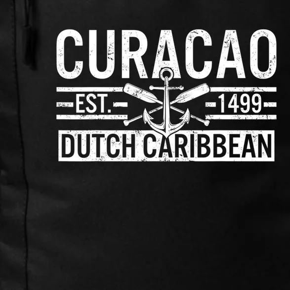 Curacao Established 1499 Dutch Caribbean Crossed Oars Anchor Daily Commute Backpack