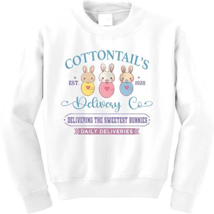 Cottontail's Est 1928 Delivery Co NICU L&D Easter Delivery Nurse Kids Sweatshirt