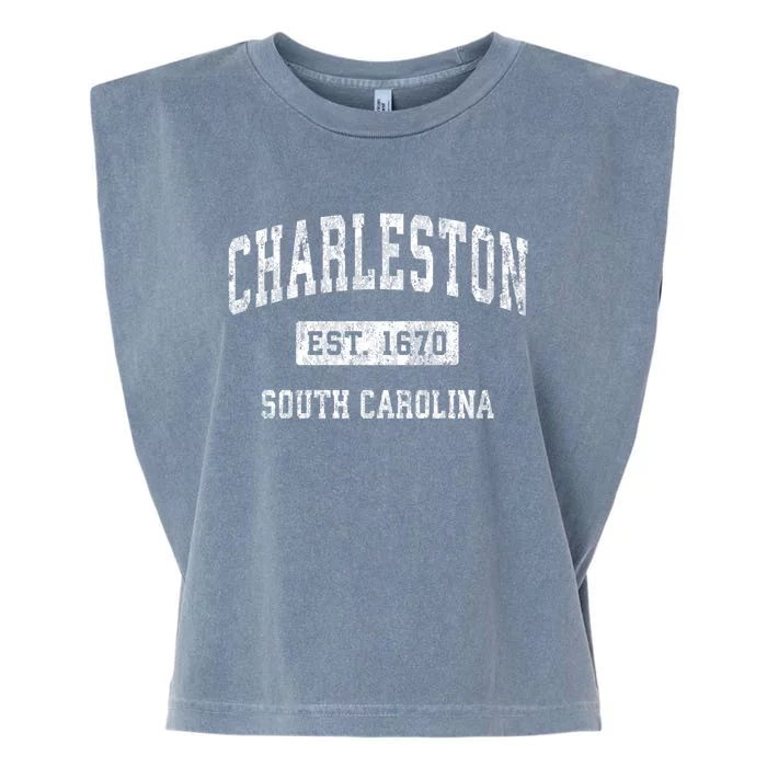 Charleston Est 1670 South Carolina Sc Vintage Established Sports Garment-Dyed Women's Muscle Tee