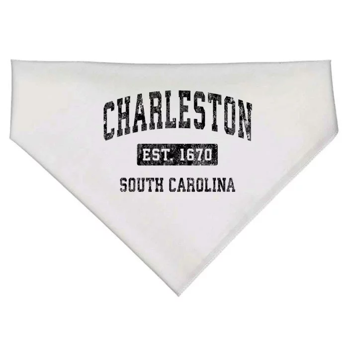 Charleston Est 1670 South Carolina Sc Vintage Established Sports USA-Made Doggie Bandana