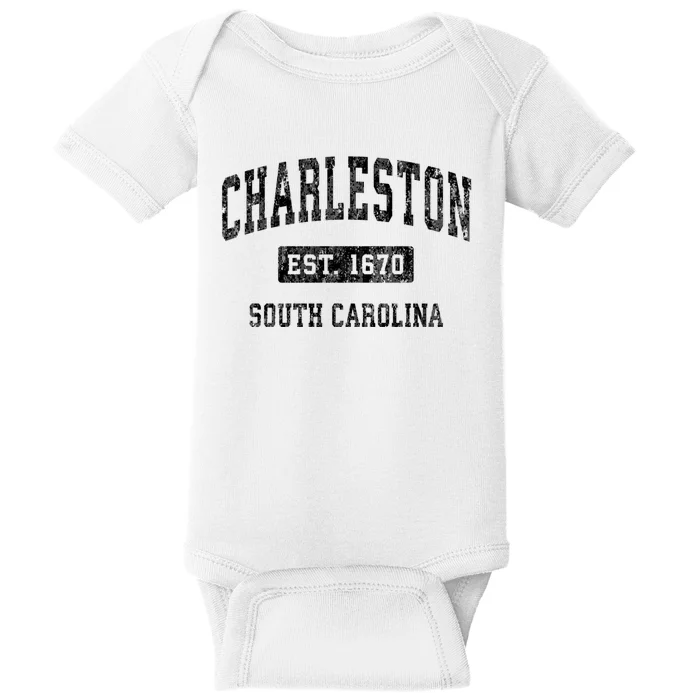 Charleston Est 1670 South Carolina Sc Vintage Established Sports Baby Bodysuit