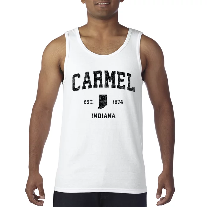 Carmel Est 1874 Indiana In Vintage Established Sports Design Tank Top