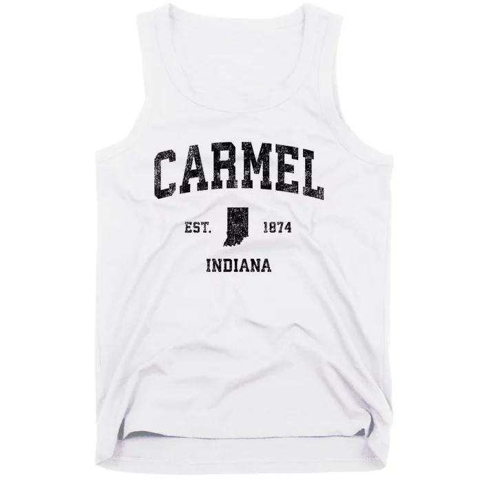 Carmel Est 1874 Indiana In Vintage Established Sports Design Tank Top