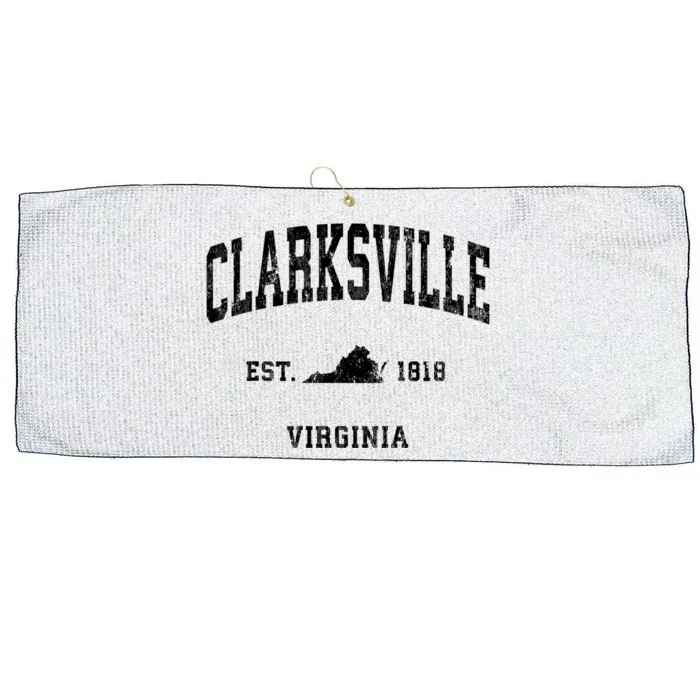 Clarksville Est 1818 Virginia Va Vintage Established Athletic Black Sports Large Microfiber Waffle Golf Towel