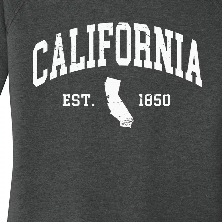 California Est. 1850 Distressed Worn Design Classic Women's Perfect Tri Tunic Long Sleeve Shirt