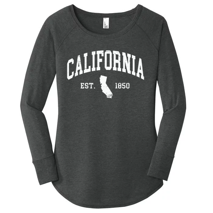 California Est. 1850 Distressed Worn Design Classic Women's Perfect Tri Tunic Long Sleeve Shirt