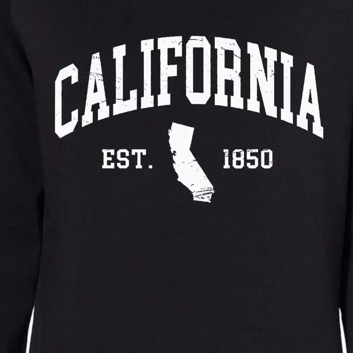 California Est. 1850 Distressed Worn Design Classic Womens California Wash Sweatshirt