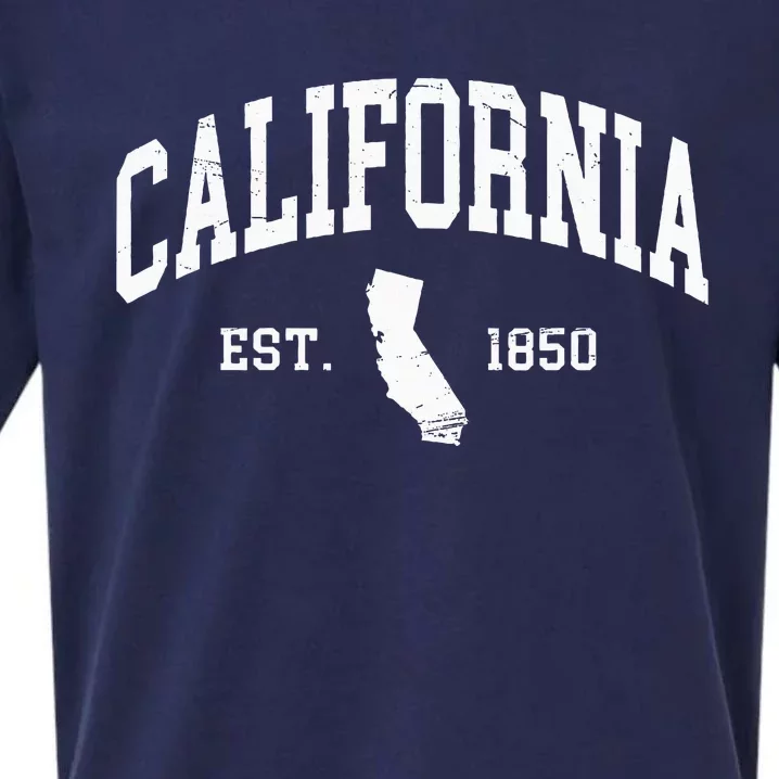 California Est. 1850 Distressed Worn Design Classic Sueded Cloud Jersey T-Shirt