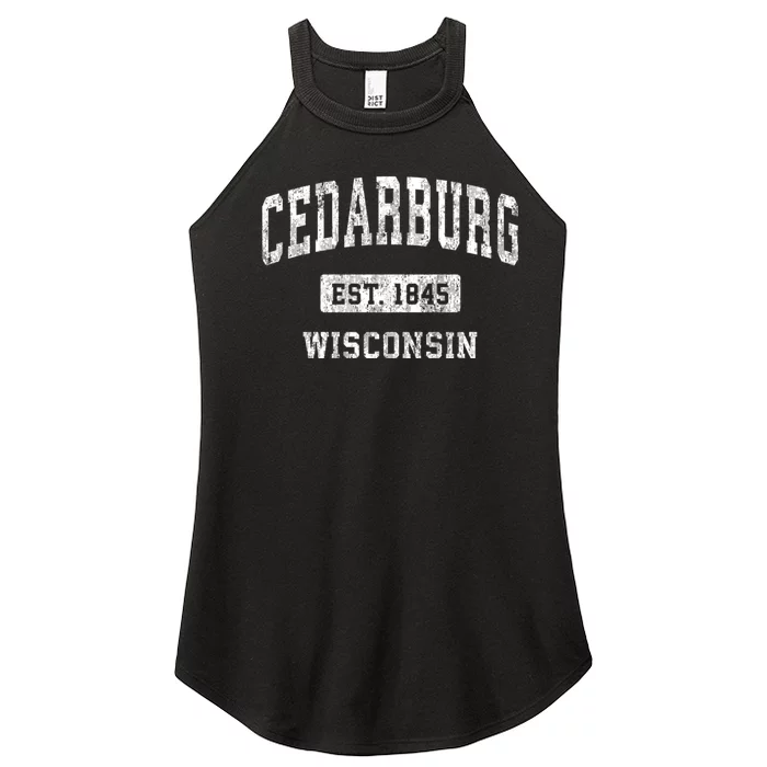 Cedarburg Est 1845 Wisconsin Wi Vintage Sports Established Design Women’s Perfect Tri Rocker Tank