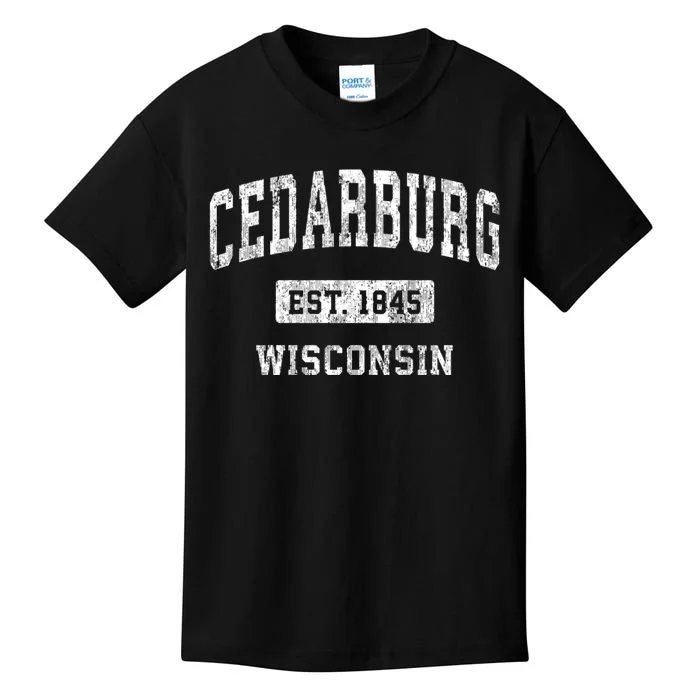 Cedarburg Est 1845 Wisconsin Wi Vintage Sports Established Design Kids T-Shirt