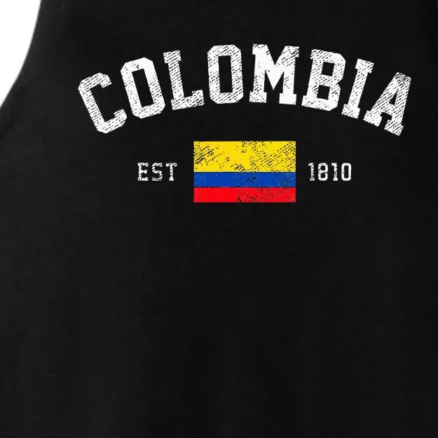 Colombia Est. 1810 Colombian Flag Independence Day Ladies Tri-Blend Wicking Tank