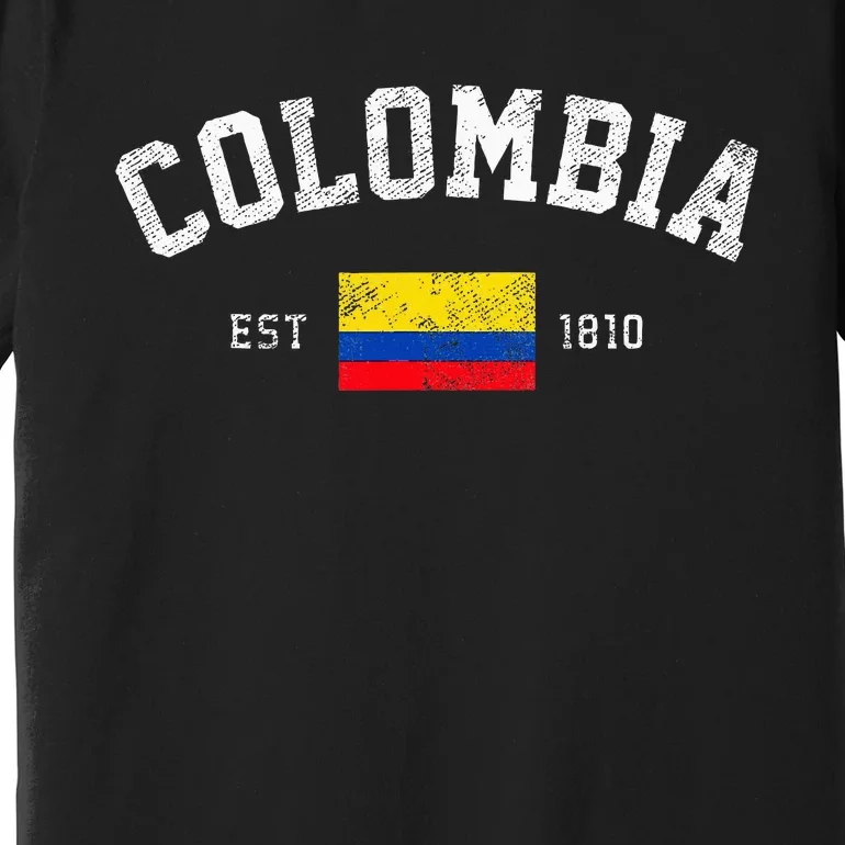 Colombia Est. 1810 Colombian Flag Independence Day Premium T-Shirt