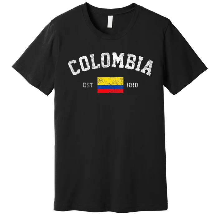 Colombia Est. 1810 Colombian Flag Independence Day Premium T-Shirt