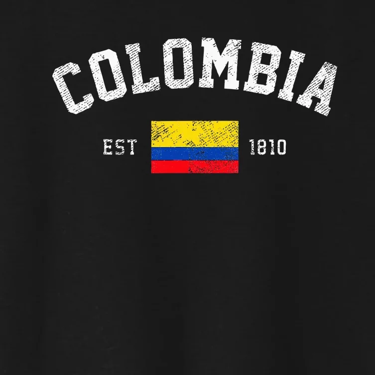 Colombia Est. 1810 Colombian Flag Independence Day Women's Crop Top Tee