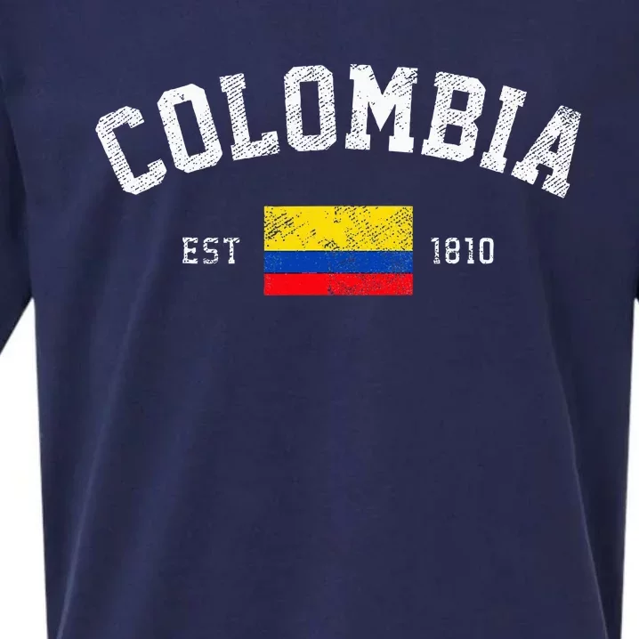 Colombia Est. 1810 Colombian Flag Independence Day Sueded Cloud Jersey T-Shirt