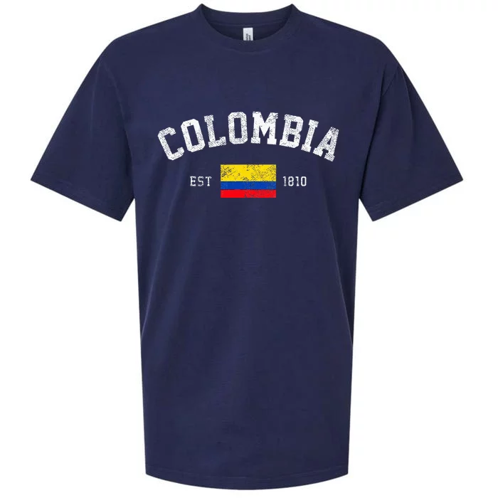 Colombia Est. 1810 Colombian Flag Independence Day Sueded Cloud Jersey T-Shirt