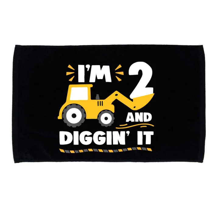 Construction Excavator 2 Years Old 2nd Birthday Microfiber Hand Towel