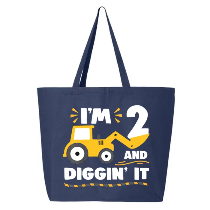 Construction Excavator 2 Years Old 2nd Birthday 25L Jumbo Tote