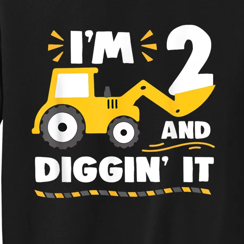 Construction Excavator 2 Years Old 2nd Birthday Boy Gift Sweatshirt