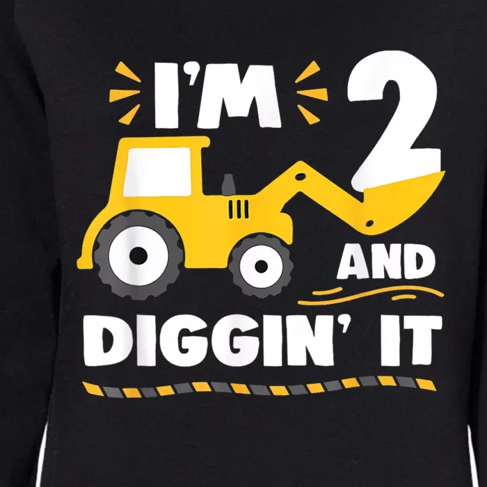 Construction Excavator 2 Years Old 2nd Birthday Boy Gift Womens California Wash Sweatshirt