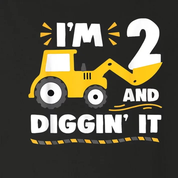 Construction Excavator 2 Years Old 2nd Birthday Boy Gift Toddler Long Sleeve Shirt