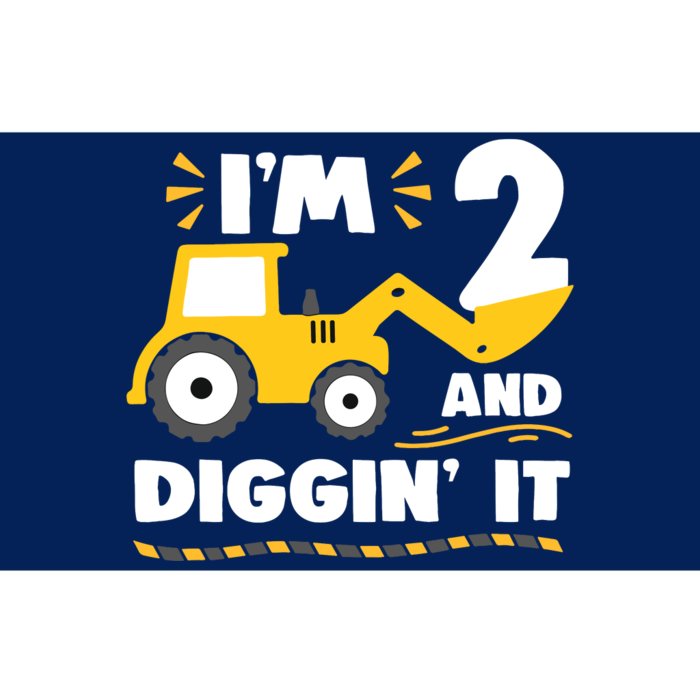 Construction Excavator 2 Years Old 2nd Birthday Boy Bumper Sticker