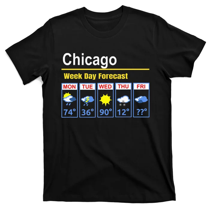 Chicago Erratic 5 Day Weather Forecast T-Shirt